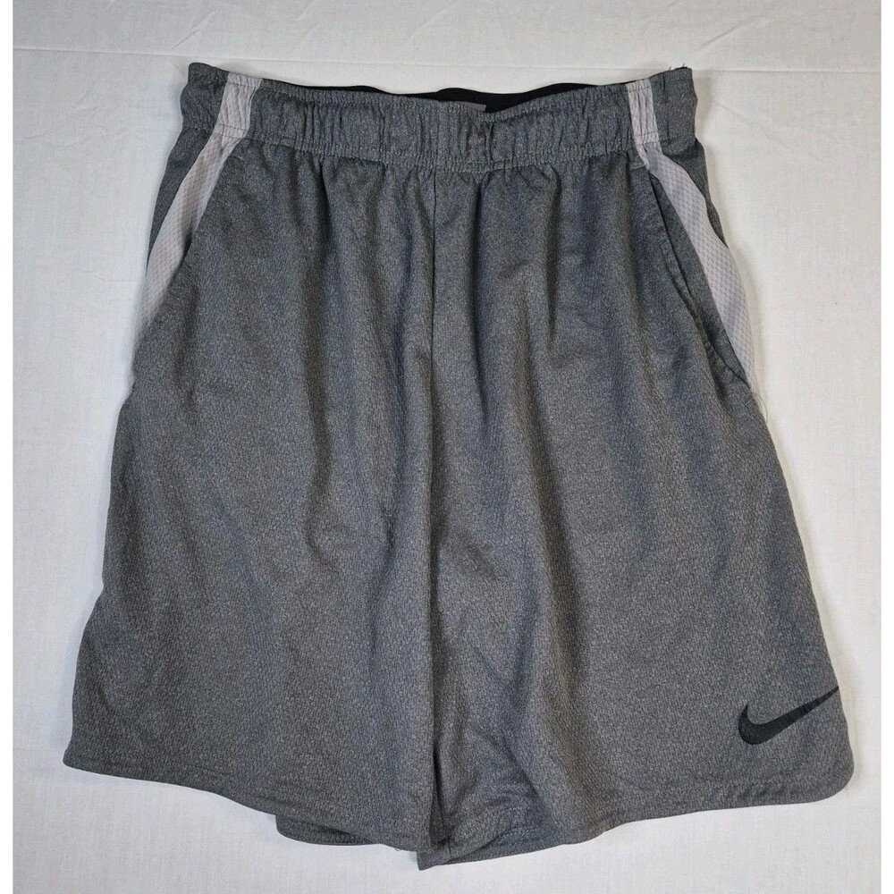 Nike Basketball Shorts Mens Size Medium Gray Long Y2K Baggy Mesh Swoosh